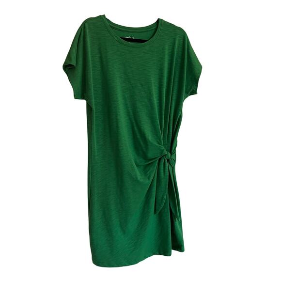 Soho Street New York and Company Kelly Green Short Sleeve Dress Size M Tie Hip - Picture 1 of 9